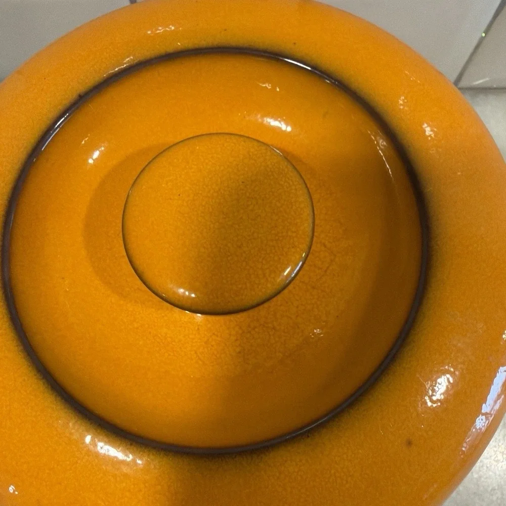 Thomas Flammfest Flame Orange Round Enameled Pot Germany GW994